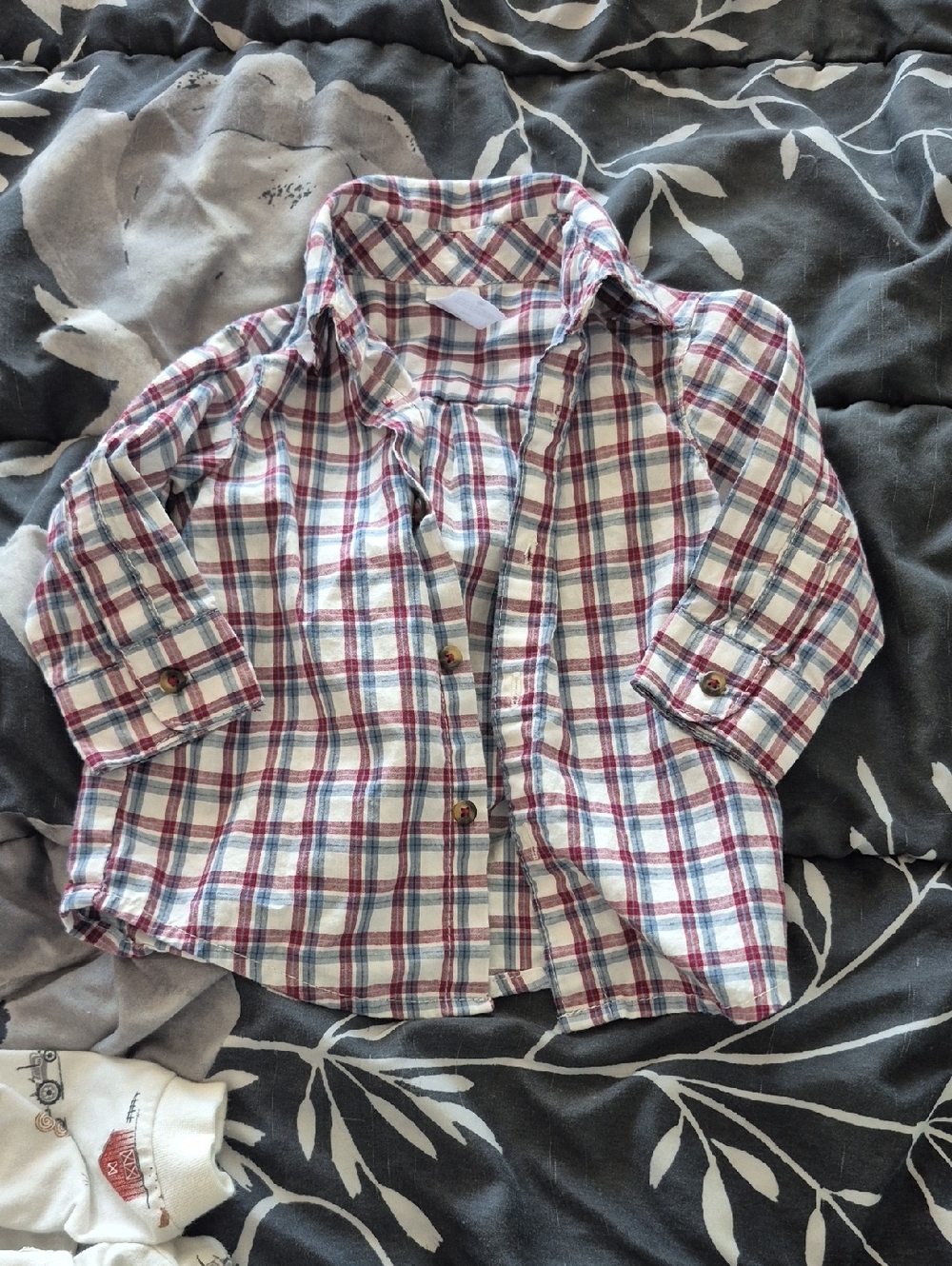 Carter's Red, Blue & White Plaid Button-Down Shirt